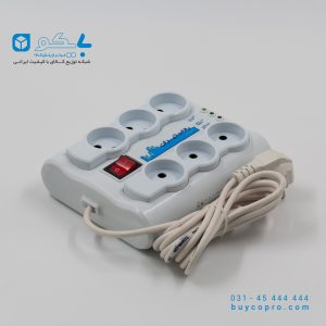 محافظ برق 6 خانه با کابل 1/5متری بالاستیران_توضیع کننده ی کالای الکترونیکی_ناظر بایکو_